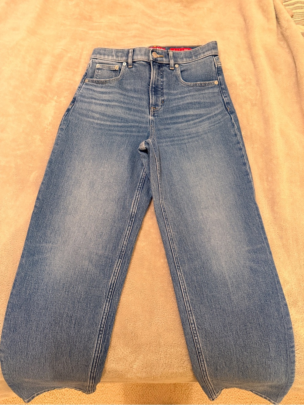 SPANX High-Waist Straight Leg Blue Jeans - size S